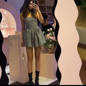 Love & Lemons Bonnie Mini Dress Fuzzy Houndstooth